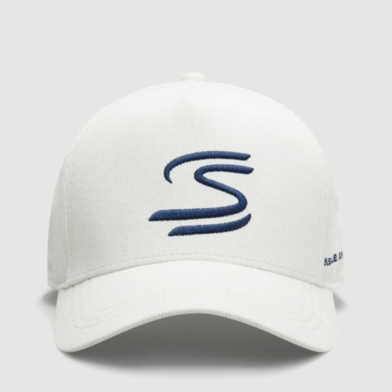 Ayrton Senna Cord Gorra Blanca/Azul Blanca