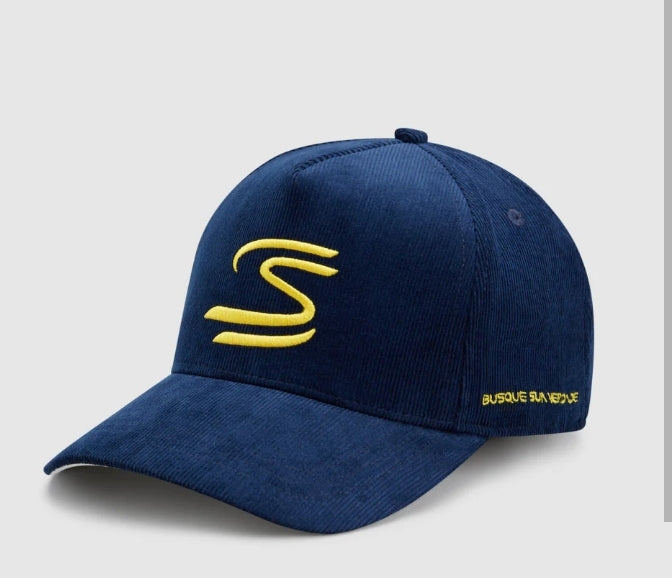 Ayrton Senna Cord Gorra Blanca/Azul Blanca