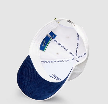 Ayrton Senna Cord Gorra Blanca/Azul Blanca